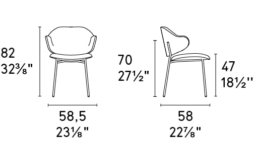 Holly Fabric/Metal Customizable Dining Armchair