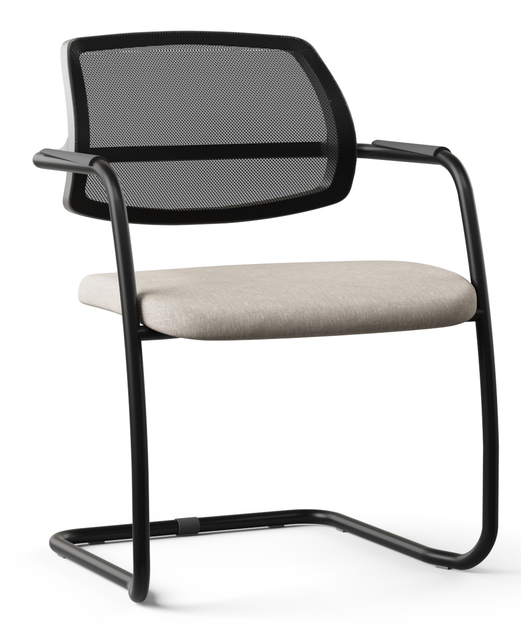 Gama Set of Visitor Armchairs, Upholstered Seat & Mesh Back, Cantilever Frame