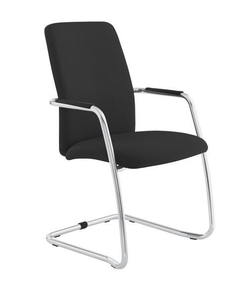 Gama Visitor Armchair, Upholstered Seat & High Back, Cantilever Frame