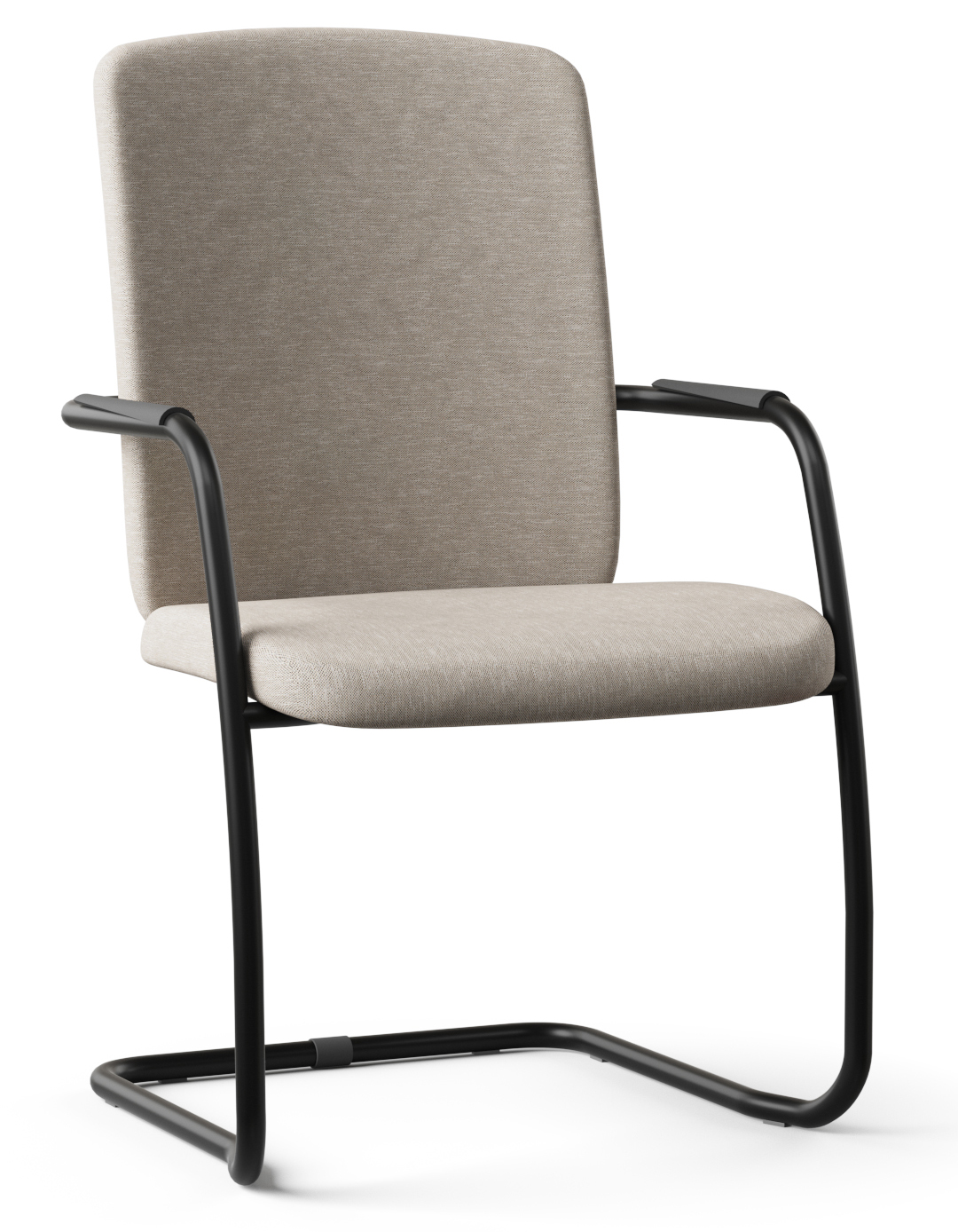 Gama Set of Visitor Armchairs, Upholstered Seat & High Back, Cantilever Frame