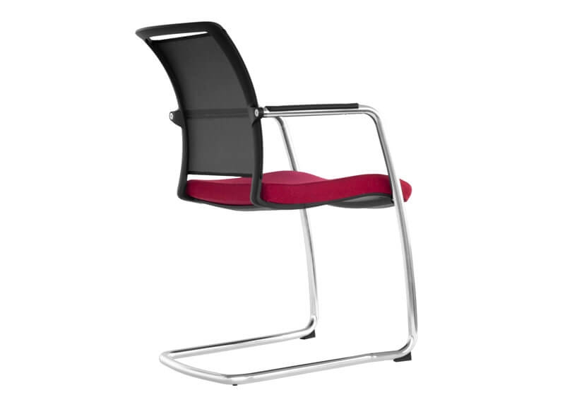 Diva Meeting Chair with Mesh Backrest & Chromed Cantilever Frame