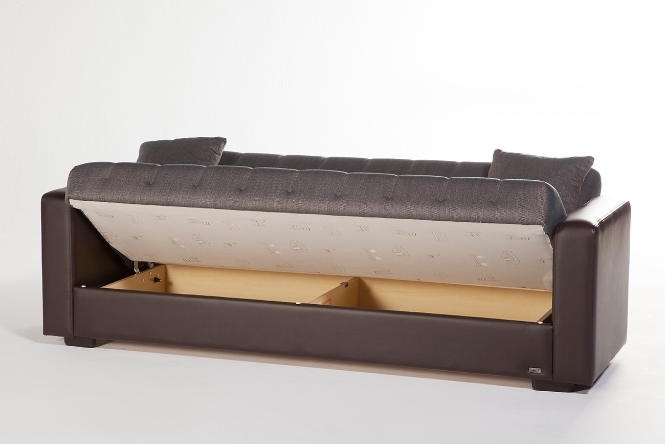 Sidney Fabric/PU Storage Sleeper Living Room Set