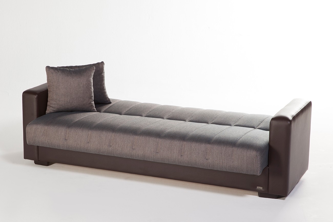Sidney Fabric/PU Storage Sleeper Sofabed