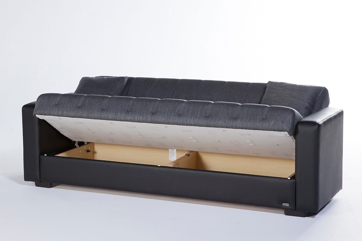 Sidney Fabric/PU Storage Sleeper Living Room Set
