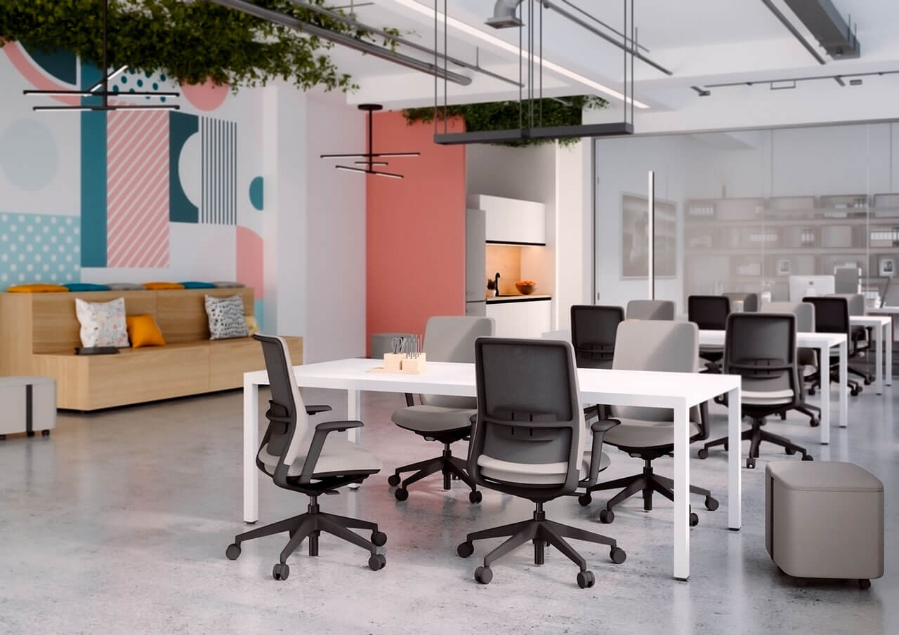 A+S Work Office Chair w/Mesh Backrest