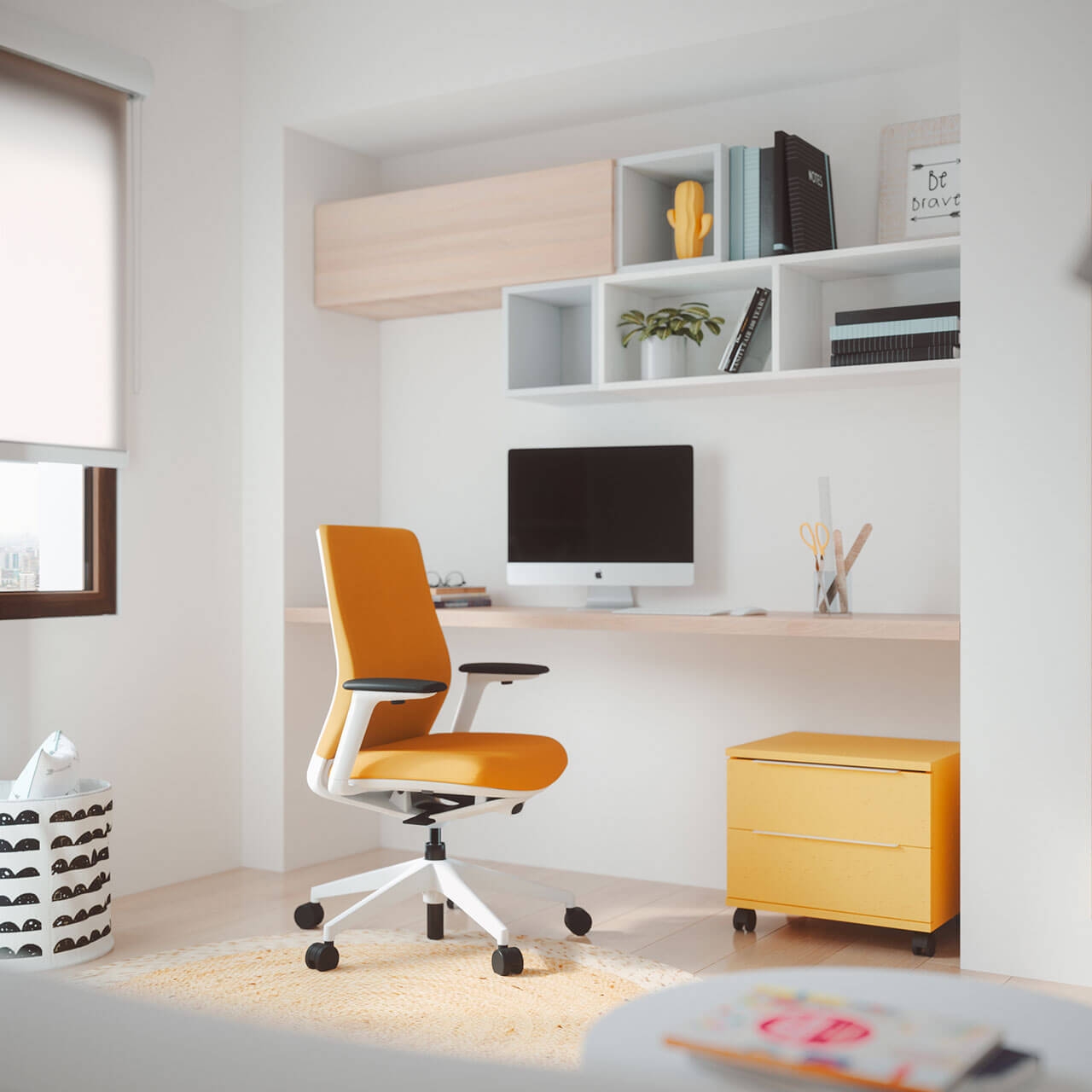 A+S Work Office Chair w/Fabric Backrest