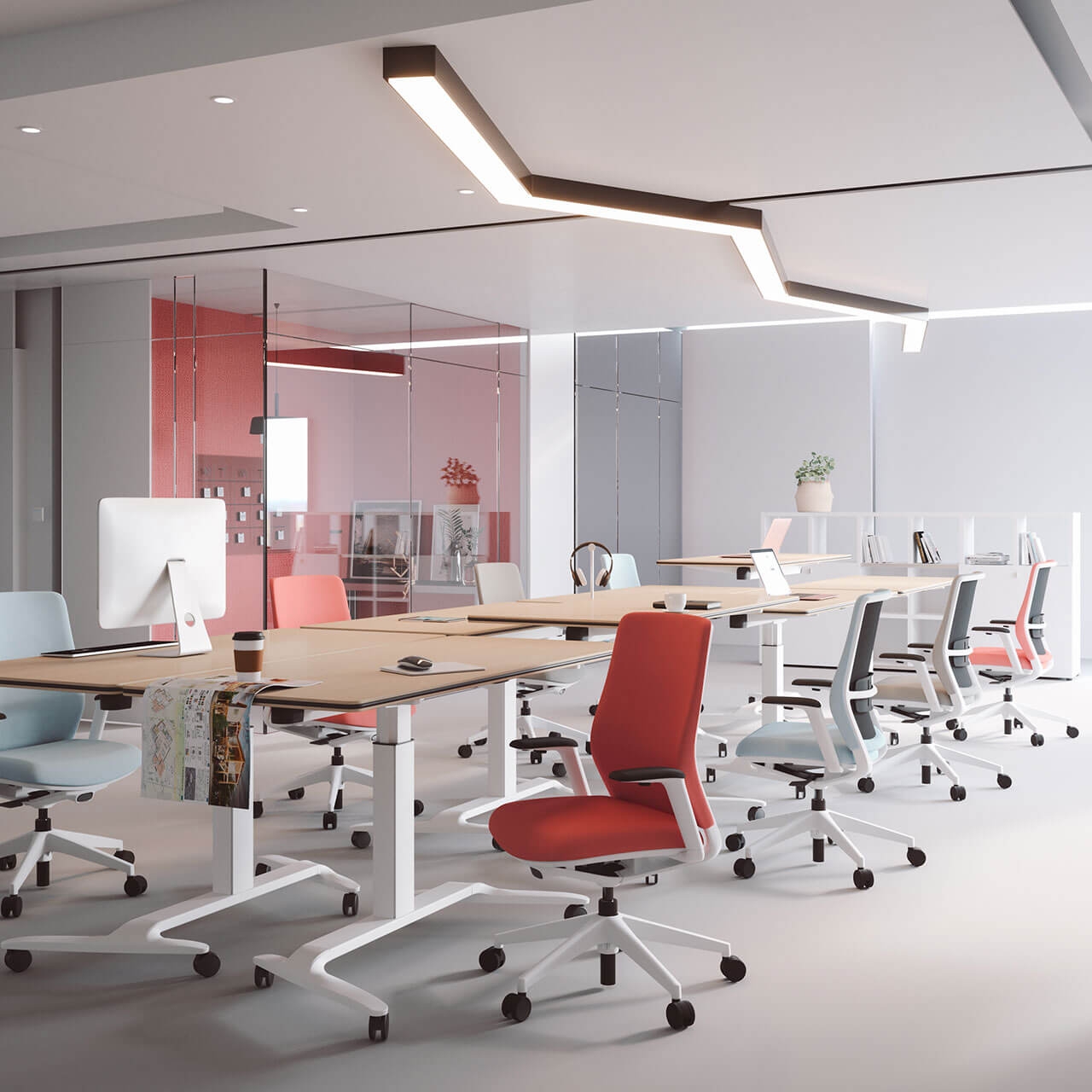 A+S Work Office Chair w/Mesh Backrest