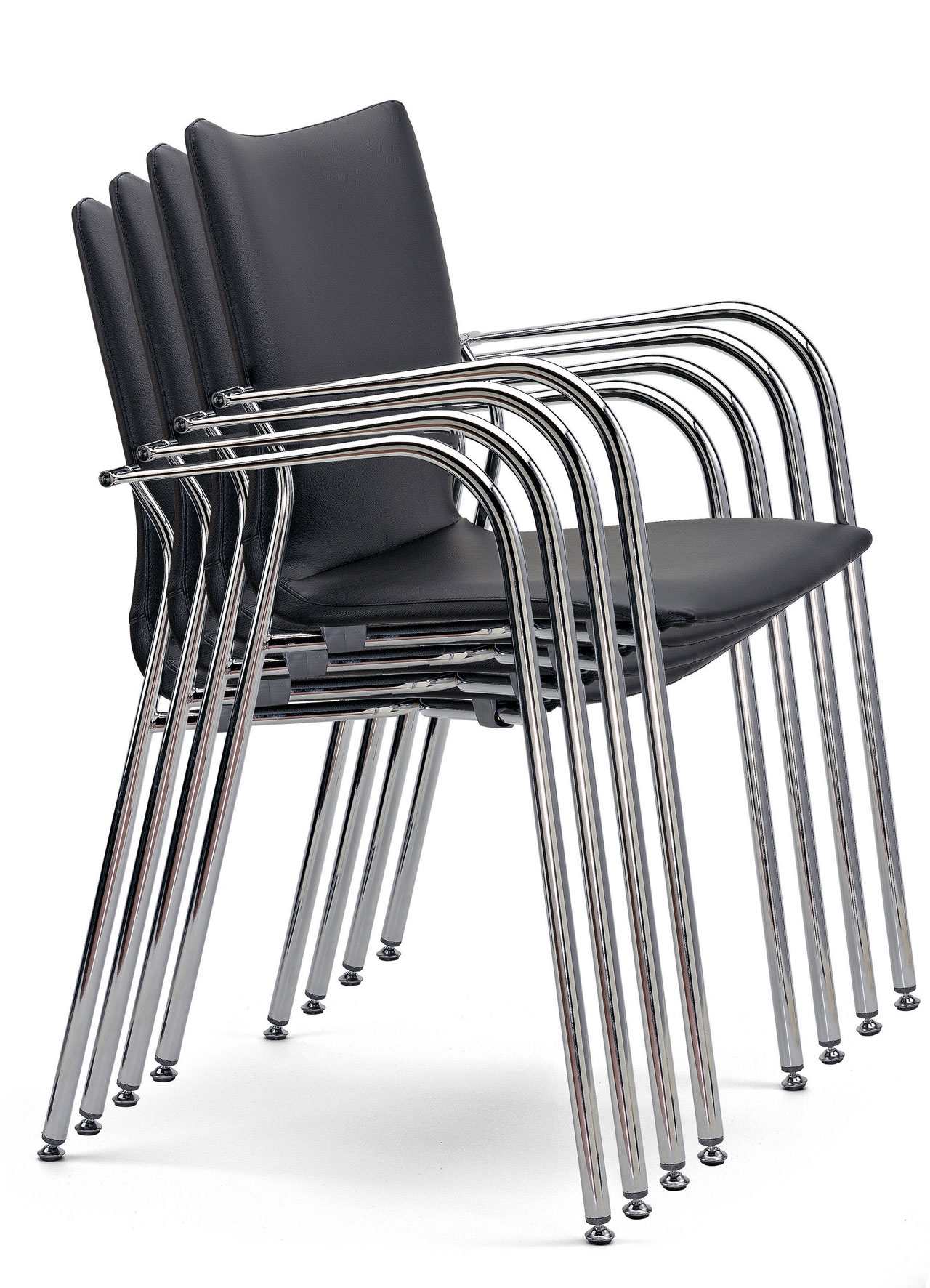Ikara Fabric Stackable Office Armchair w/Metal Base