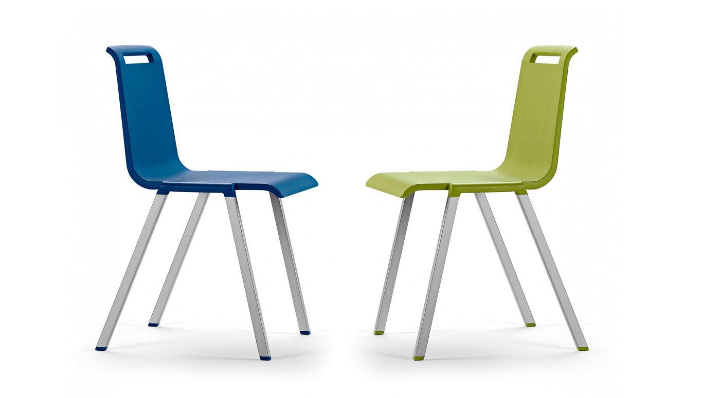 Mit Polypropylene Stackable Office Chair w/Metal Legs
