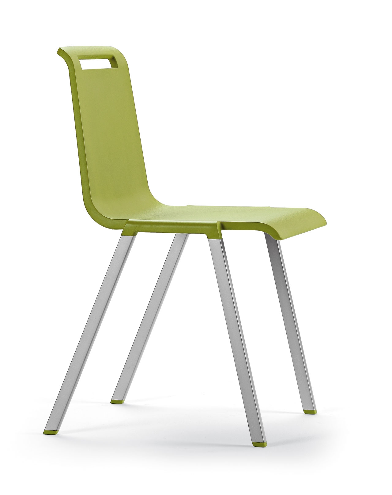 Mit Polypropylene Stackable Office Chair w/Metal Legs