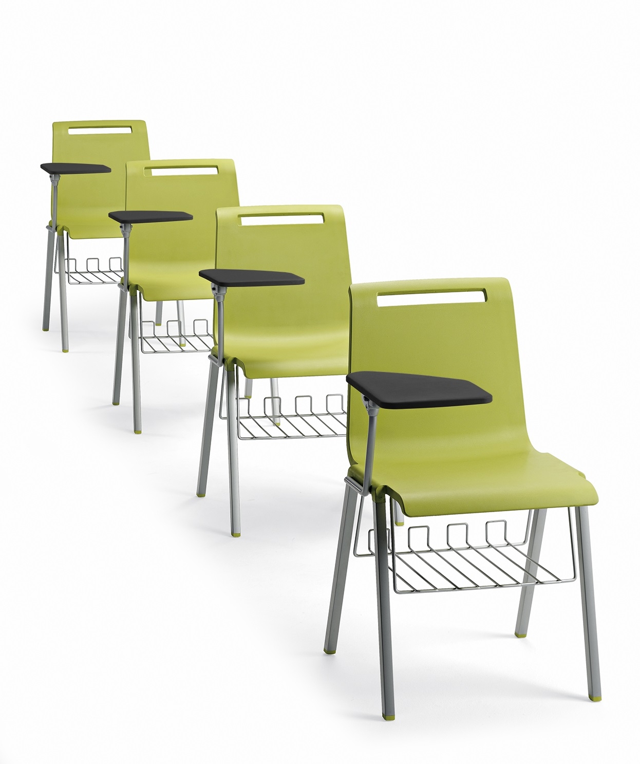 Mit Polypropylene Stackable Office Chair w/Metal Legs