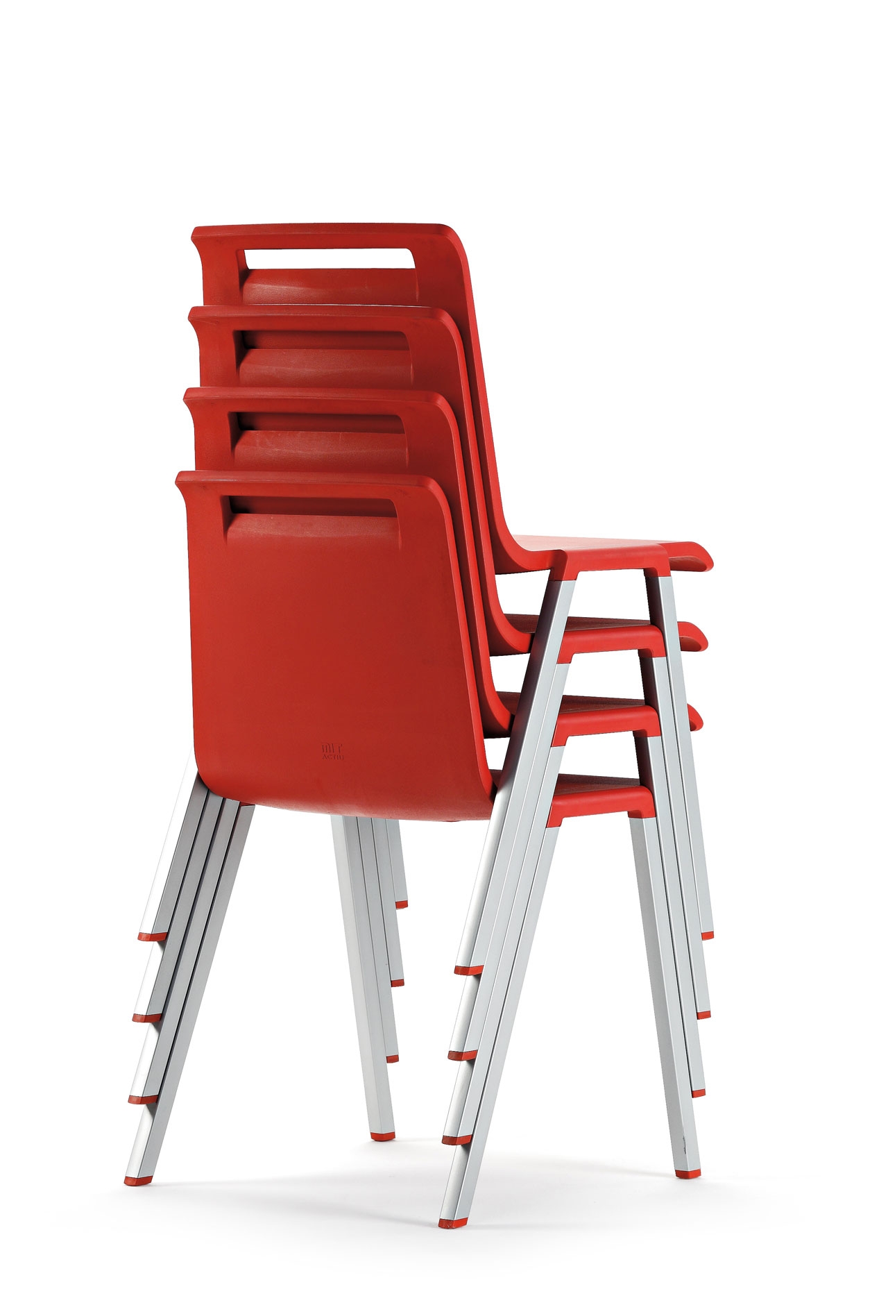 Mit Polypropylene Stackable Office Chair w/Metal Legs