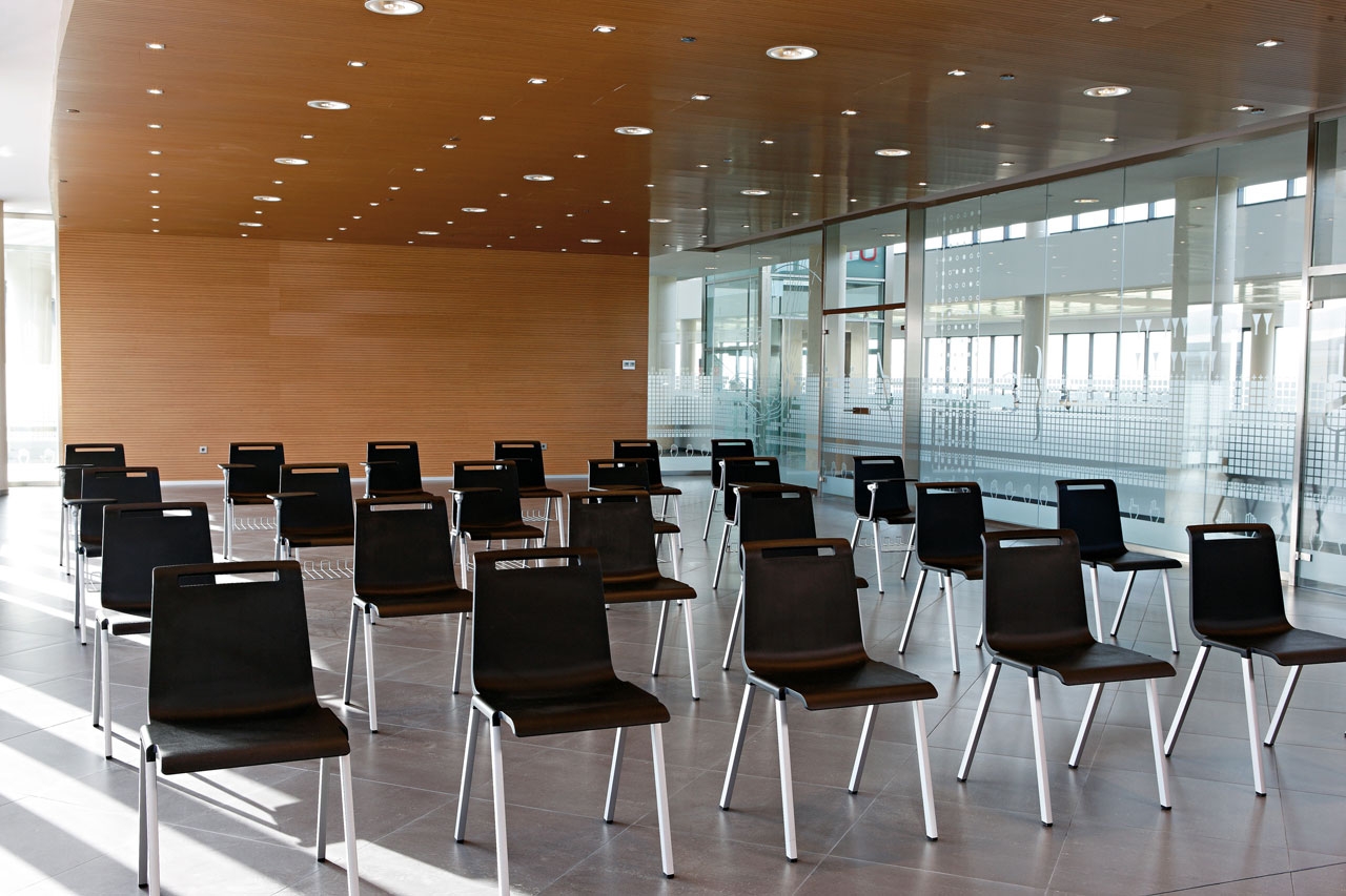 Mit Polypropylene Stackable Office Chair w/Metal Legs