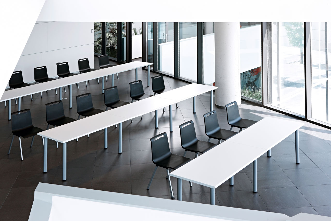 Mit Polypropylene Stackable Office Chair w/Metal Legs