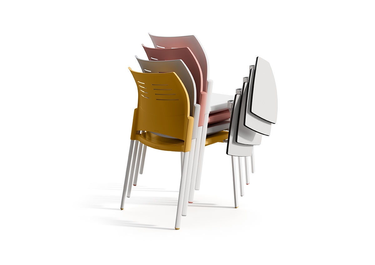 Spacio Polypropylene Stackable Office Chair w/4 Steel Legs