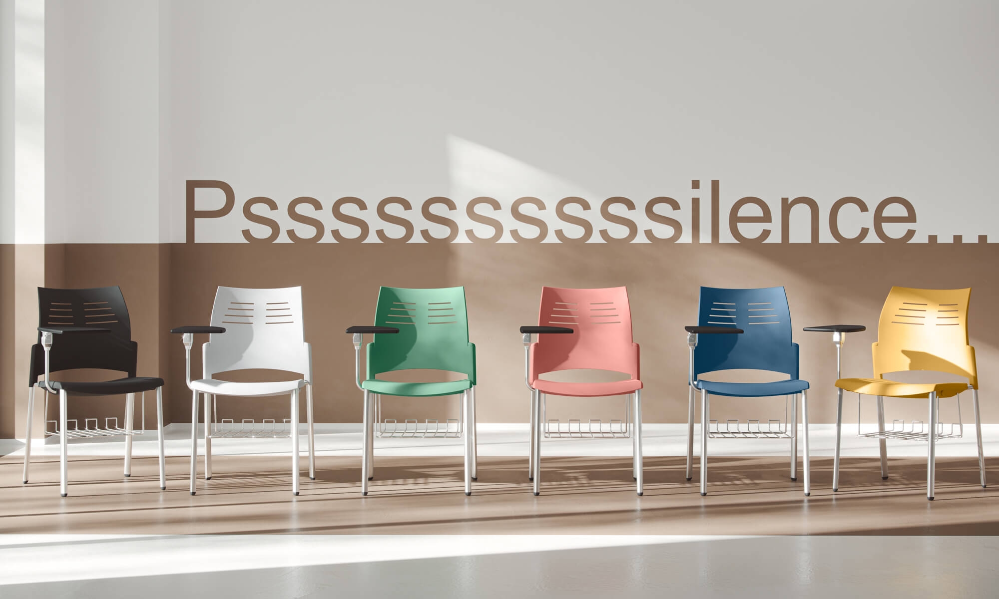 Spacio Polypropylene Stackable Office Chair w/4 Steel Legs