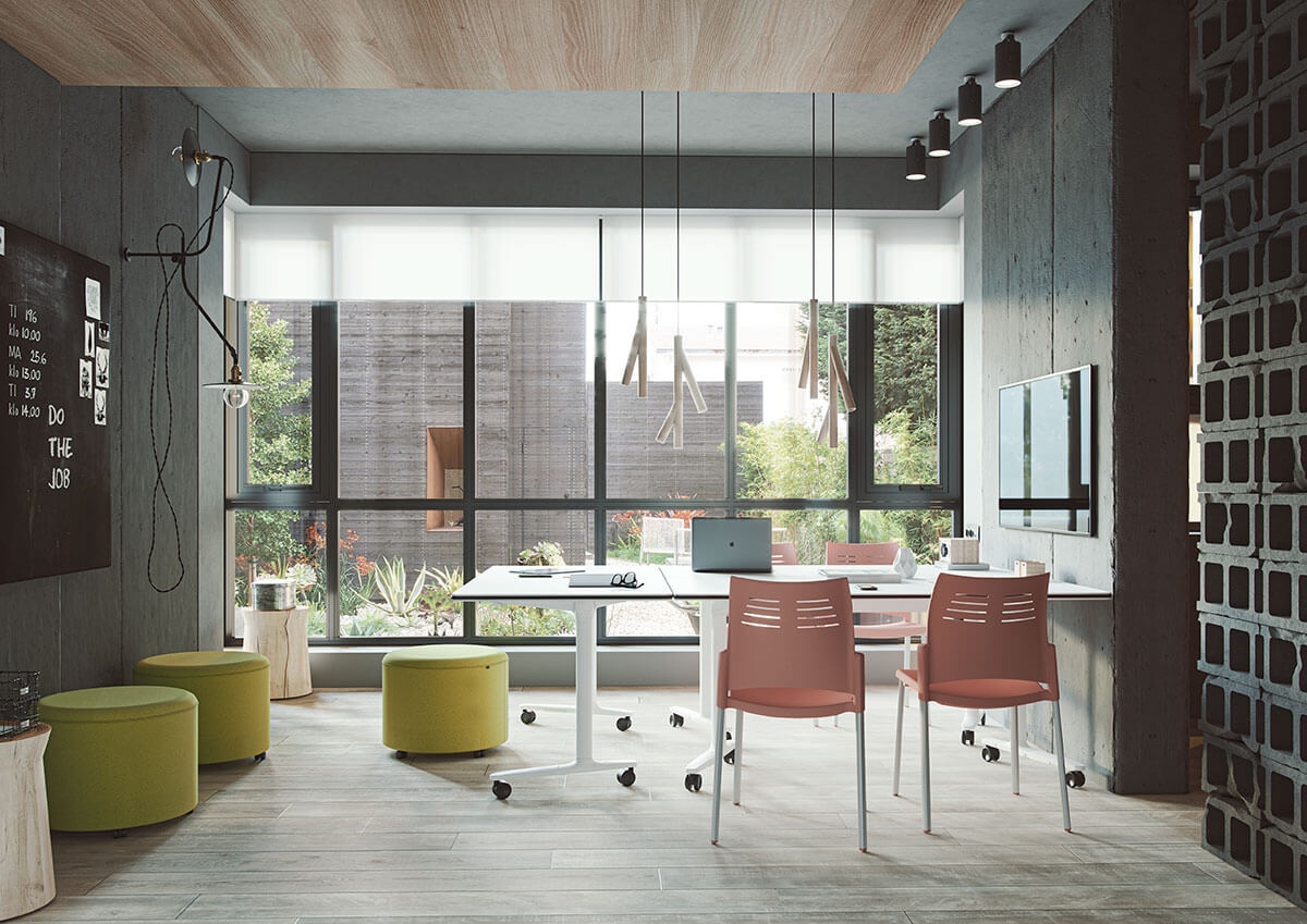 Spacio Polypropylene Stackable Office Chair w/4 Steel Legs