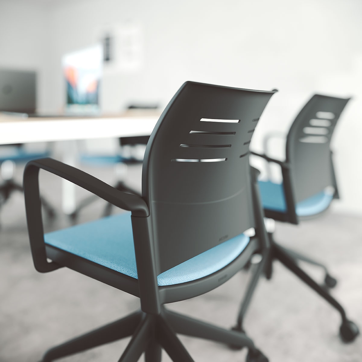 Spacio Polypropylene Gaslift Office Armchair w/5 Spoke Base & Pad Seat