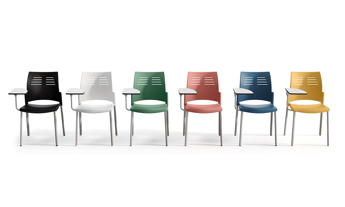 Spacio Polypropylene Stackable Office Chair w/4 Steel Legs