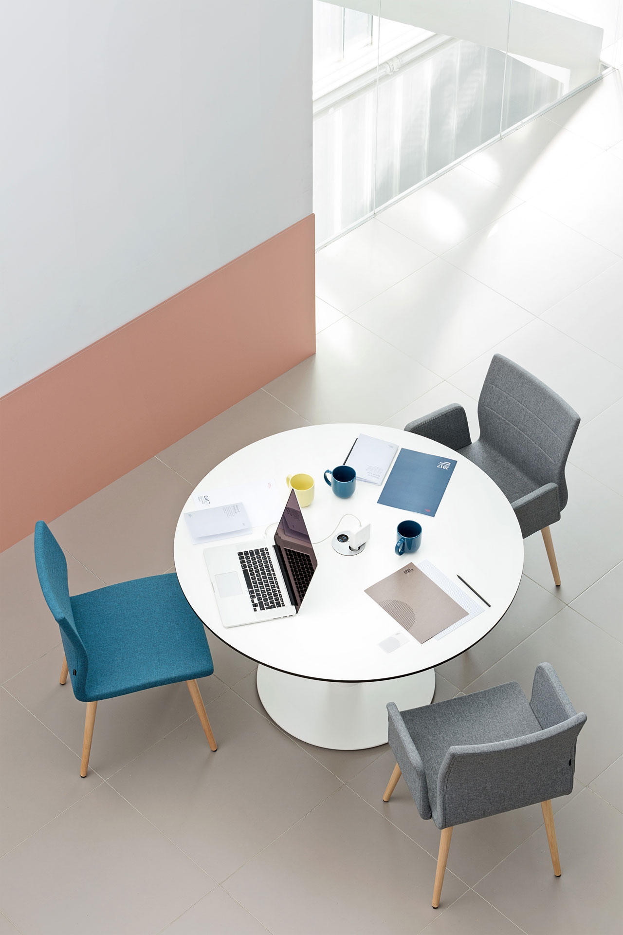 Uma Fabric Office Armchair w/Wooden Legs