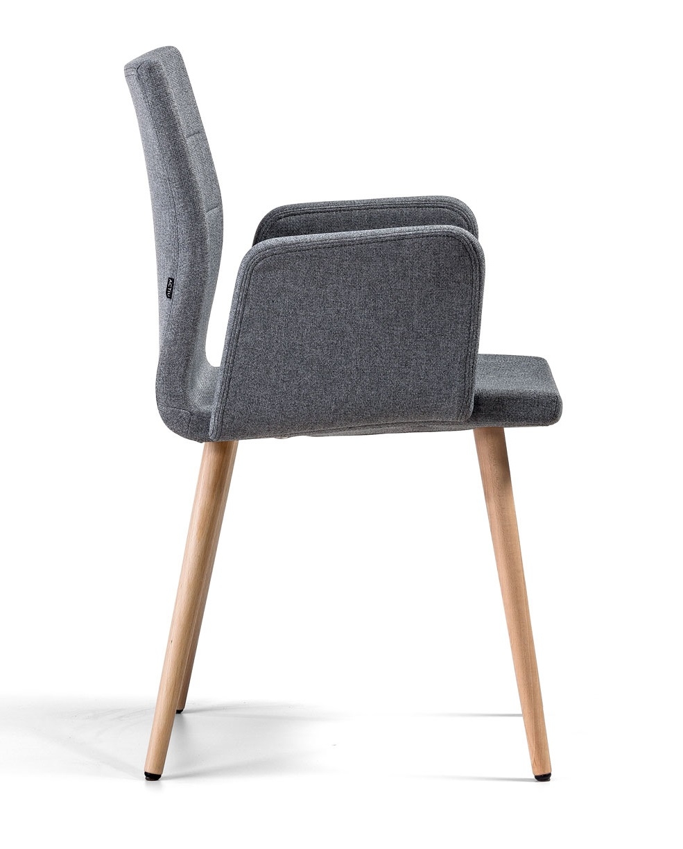 Uma Fabric Office Armchair w/Wooden Legs