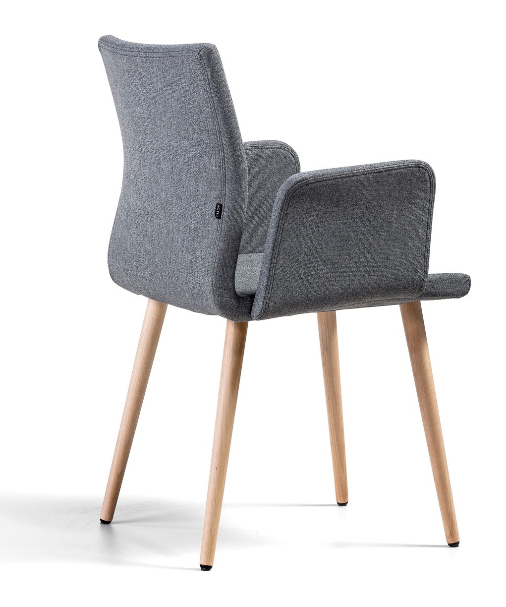 Uma Fabric Office Armchair w/Wooden Legs