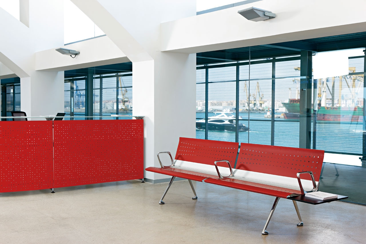 Transit Steel Airport Large Seating Bench