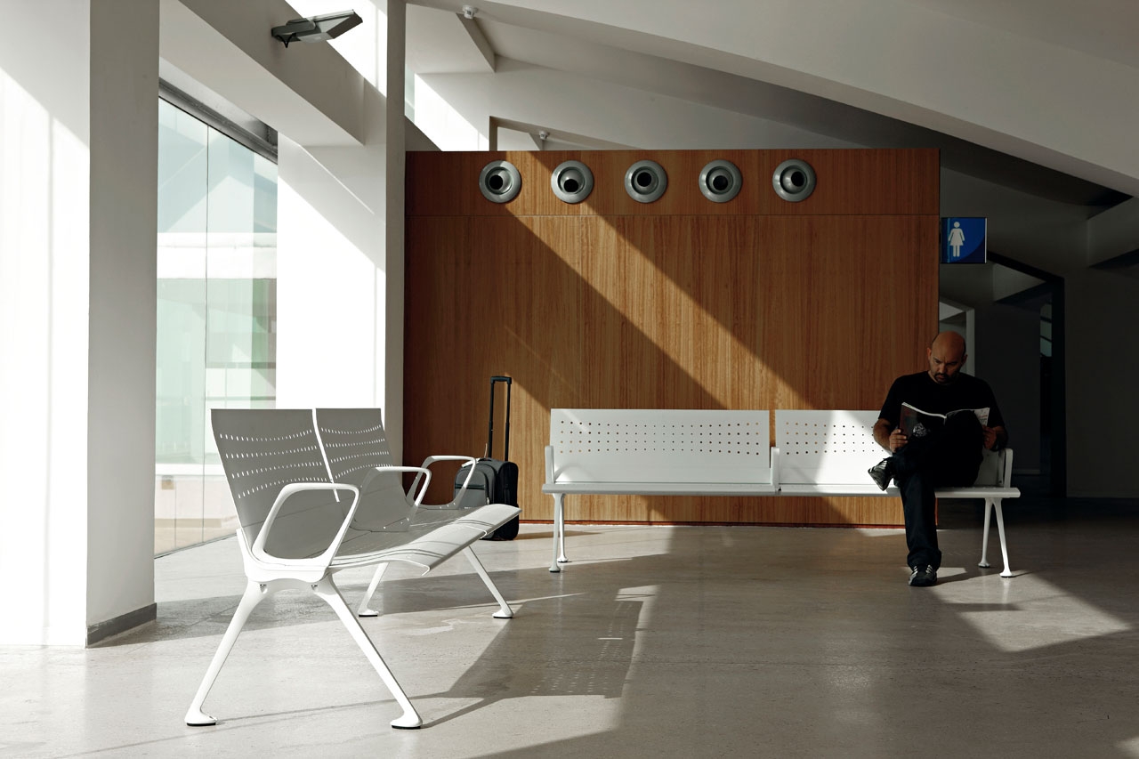 Transit Steel Airport Large Seating Bench