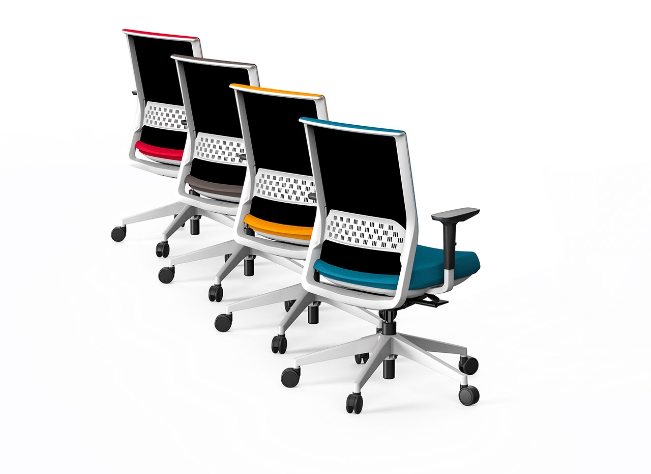 Stay Gaslift/Synchro Adjustable Swivel Office Chair w/3D Arms