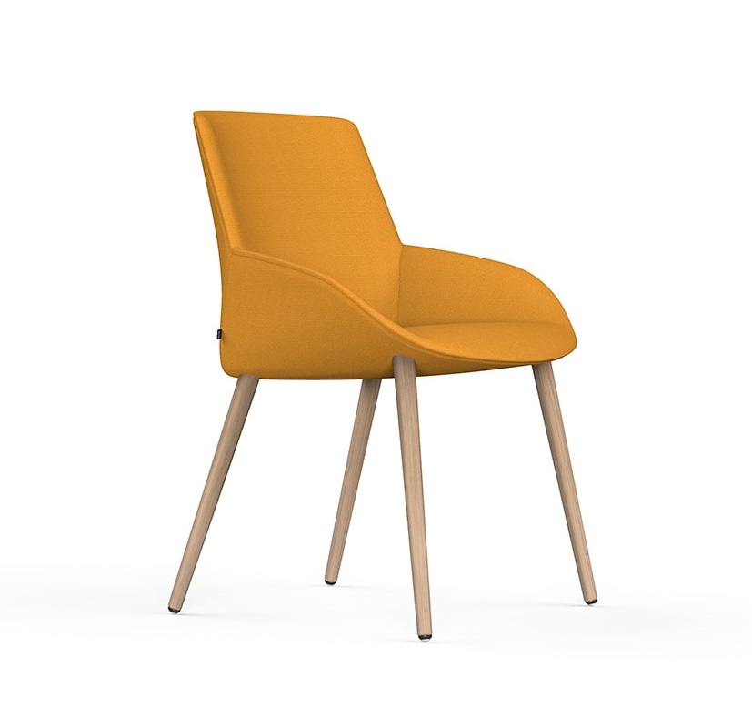 Noom 30 Medium Backrest Armchair w/Wood Legs