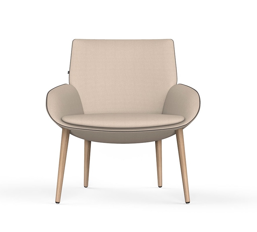 Noom 10 Medium Backrest Armchair w/Wood Legs