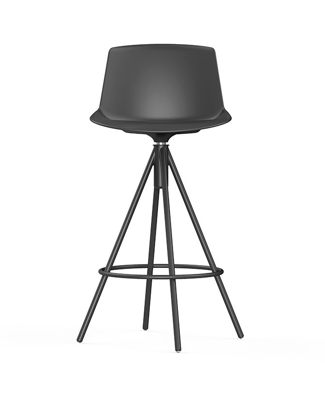 Noom 40 Polypropylene Armless Swivel Stool w/Steel Legs