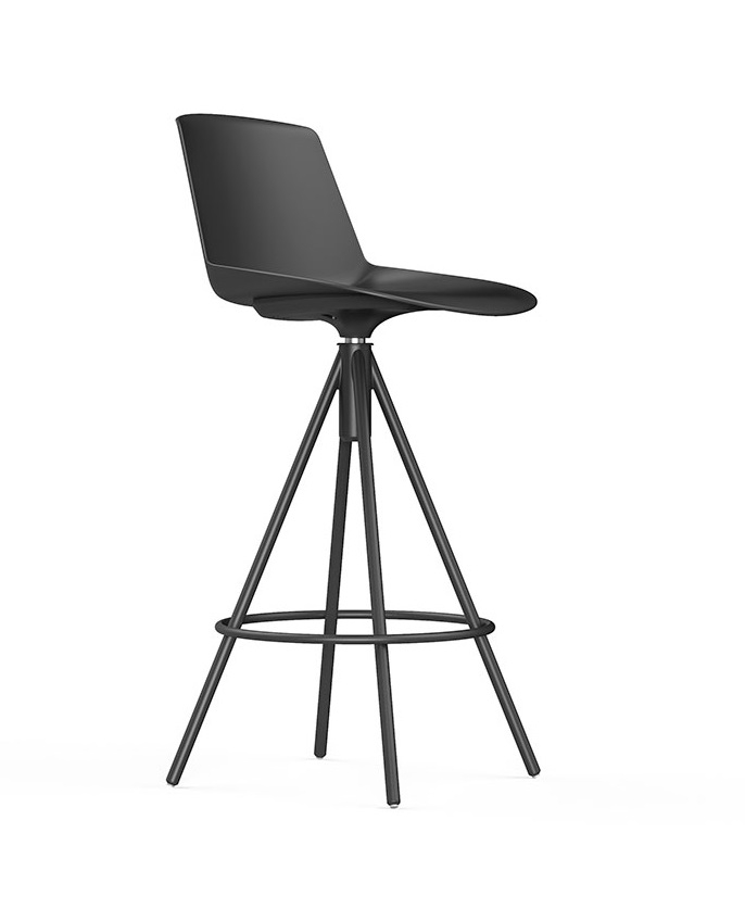 Noom 40 Polypropylene Armless Swivel Stool w/Steel Legs