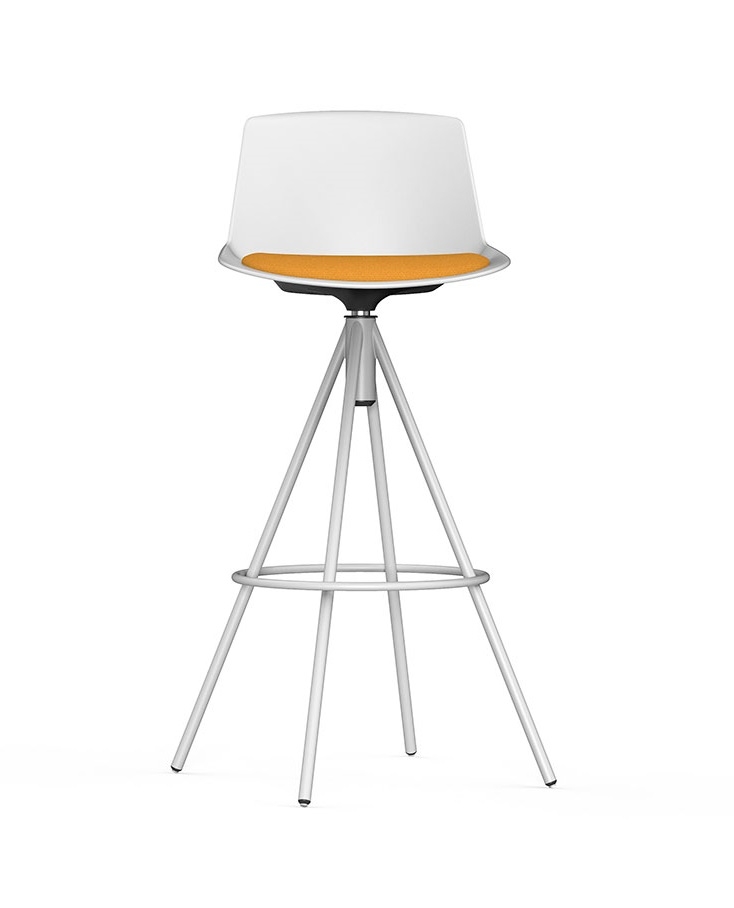 Noom 40 Polypropylene Armless Swivel Stool w/Steel Legs
