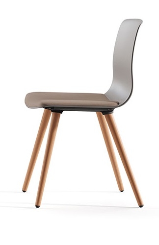 Noom 50 Polypropylene Armless Chair w/Wood Legs