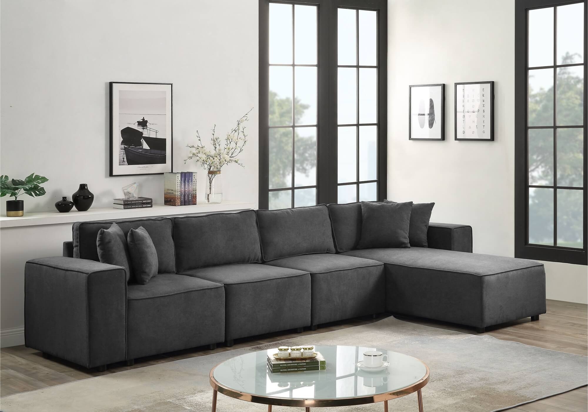 Silvester Fabric Modular Sectional Sofa