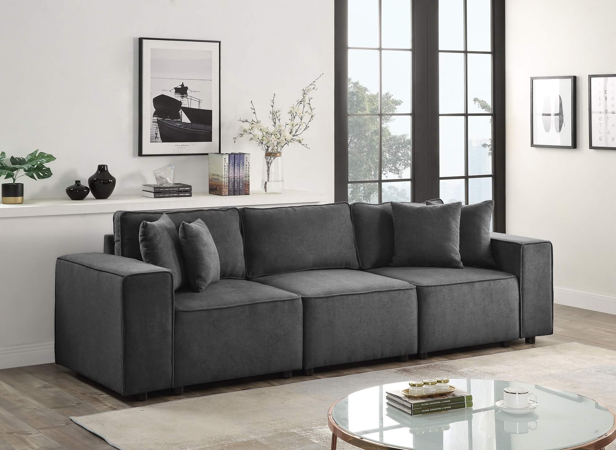 Silvester Fabric Modular Sectional Sofa