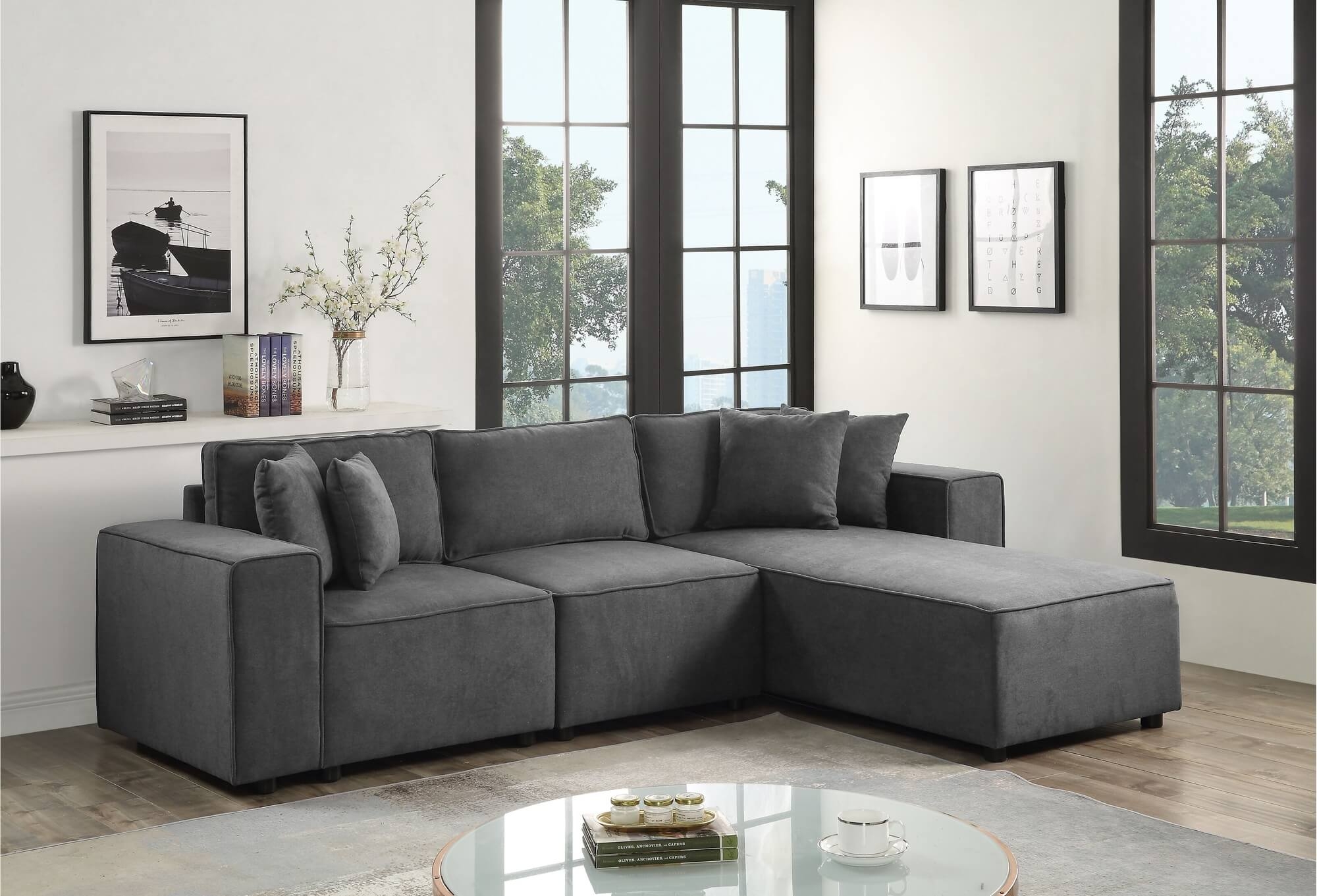Silvester Fabric Modular Sectional Sofa