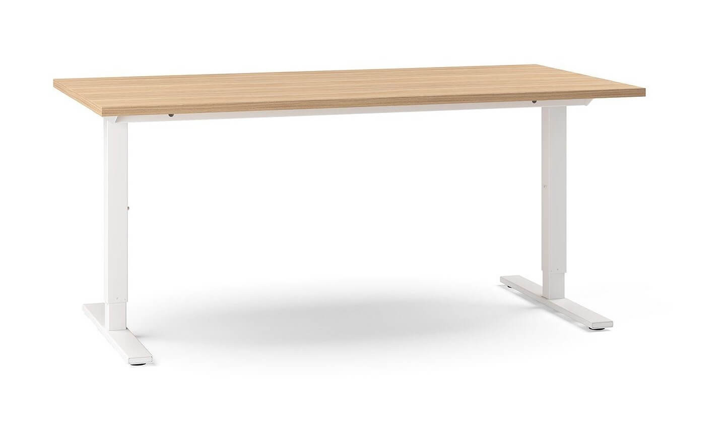 One 55.1" Electric Height Adjustable Office Desk w/Mesh Fabric Cover for Control Box under The Desktop, Depth 27.6"