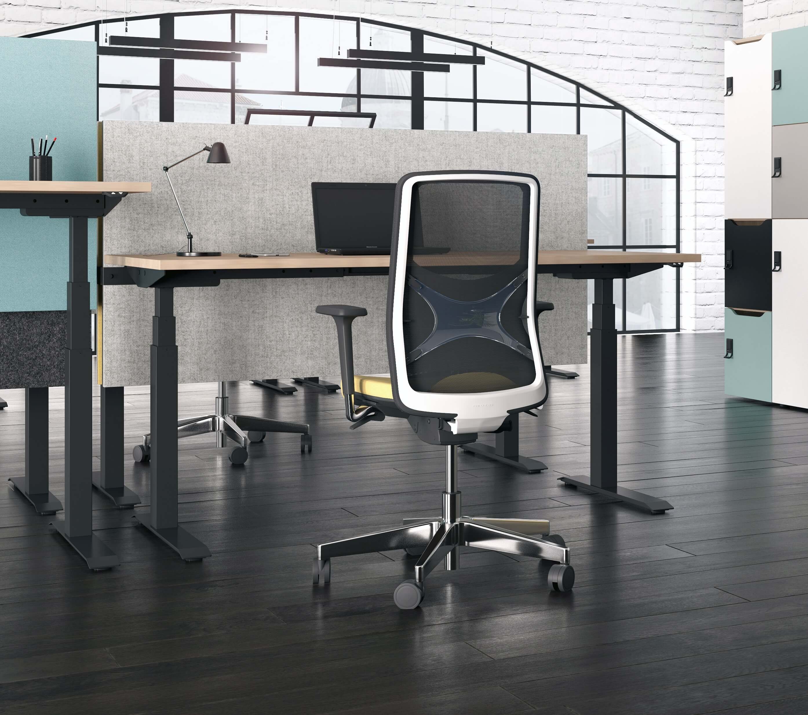 Active 55.1" Adjustable 2-Column Sit-Stand Office Desk