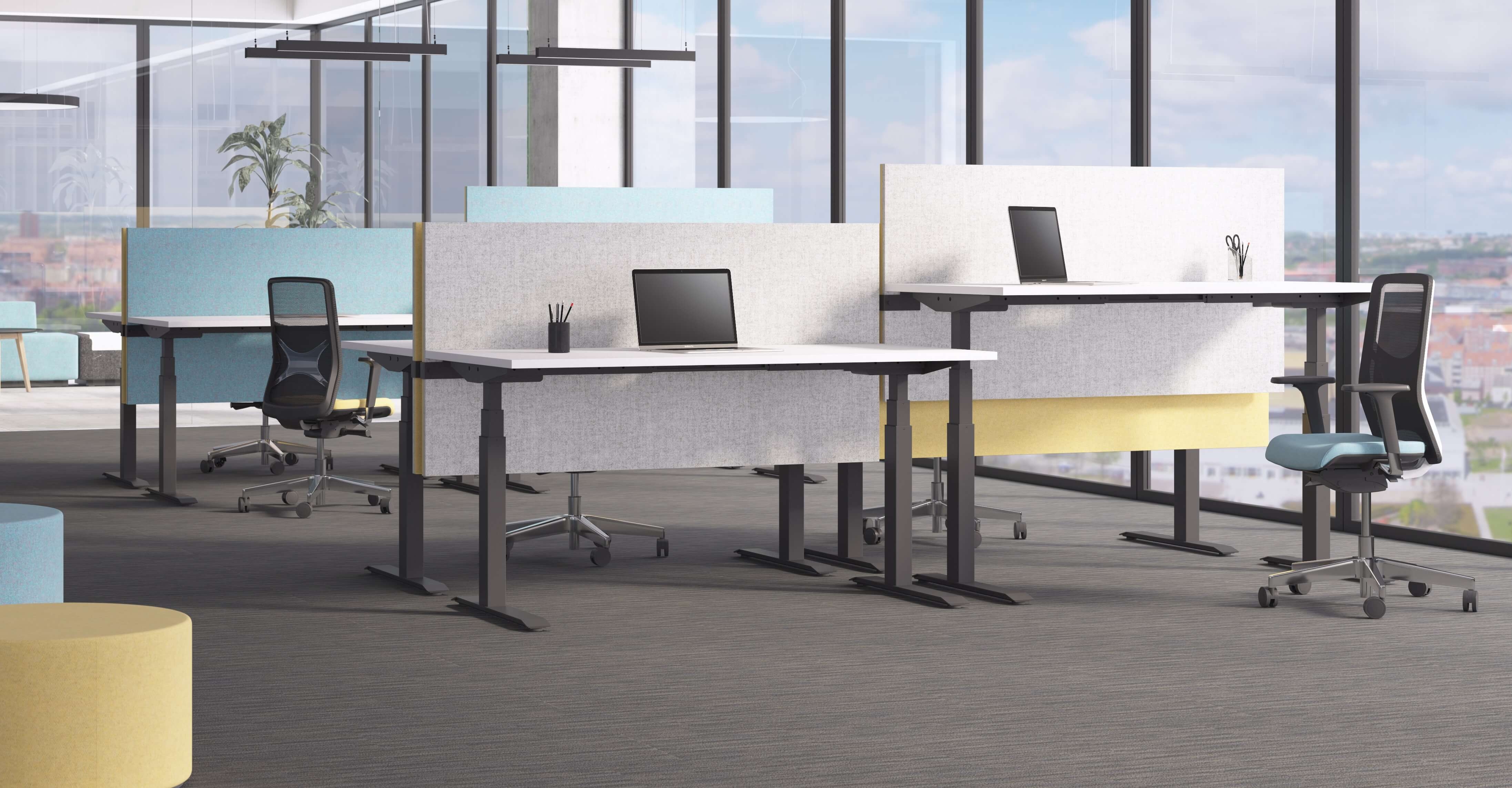 Active 47.2" Adjustable 3-Column Sit-Stand Office Desk