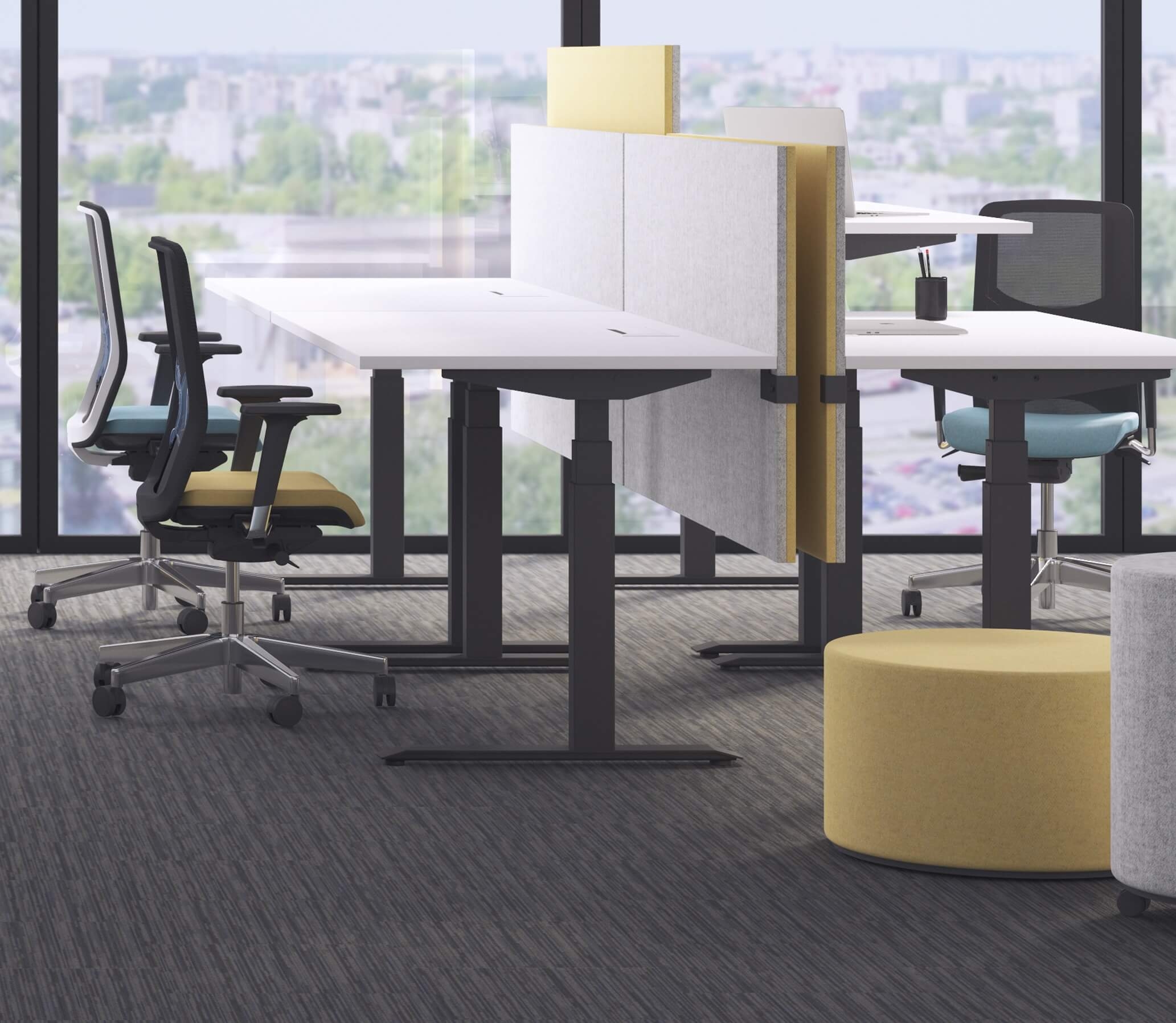 Active 47.2" Adjustable 2-Column Sit-Stand Office Desk