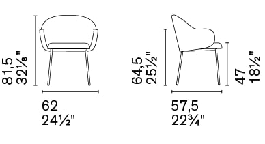 Holly Fab Fabric/Metal Customizable Dining Armchair
