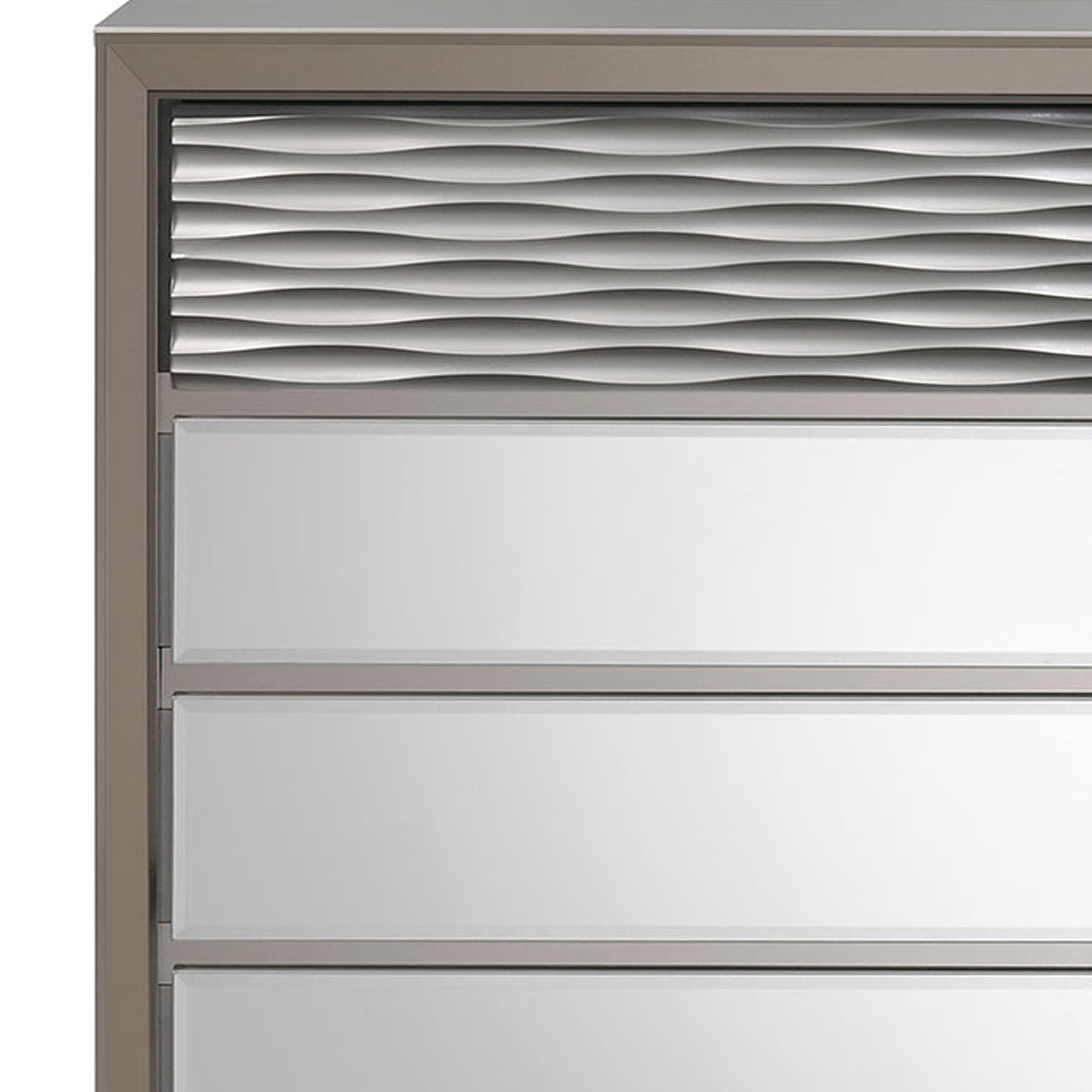 Skyline Rubberwood/Glass Chest