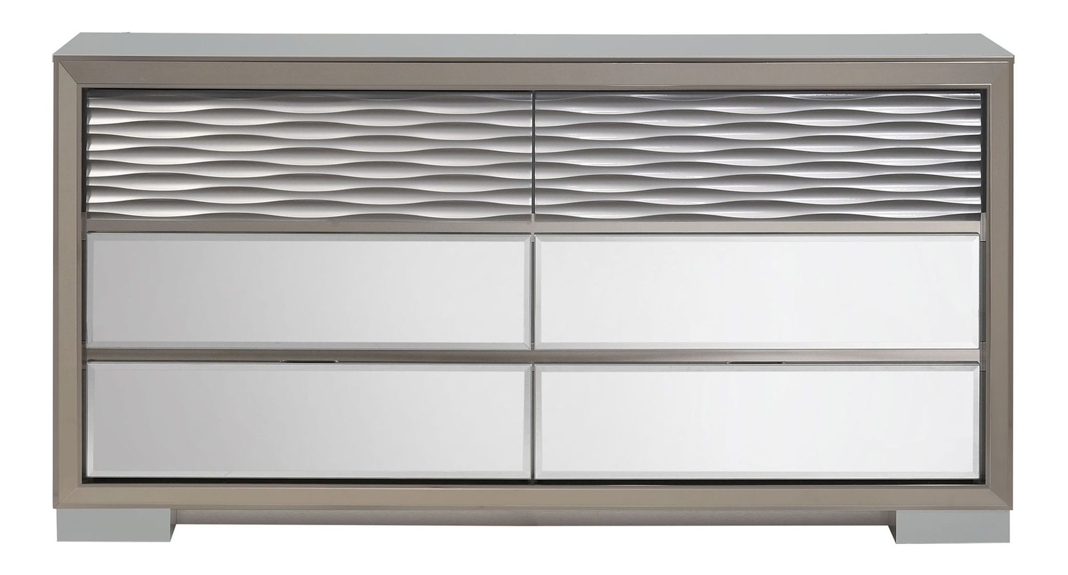 Skyline Rubberwood/Glass Bedroom Set