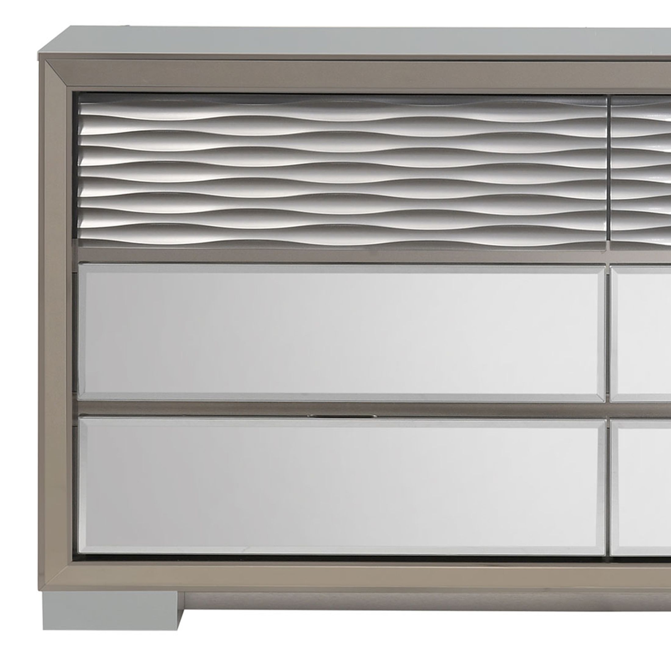 Skyline Rubberwood/Glass Bedroom Set