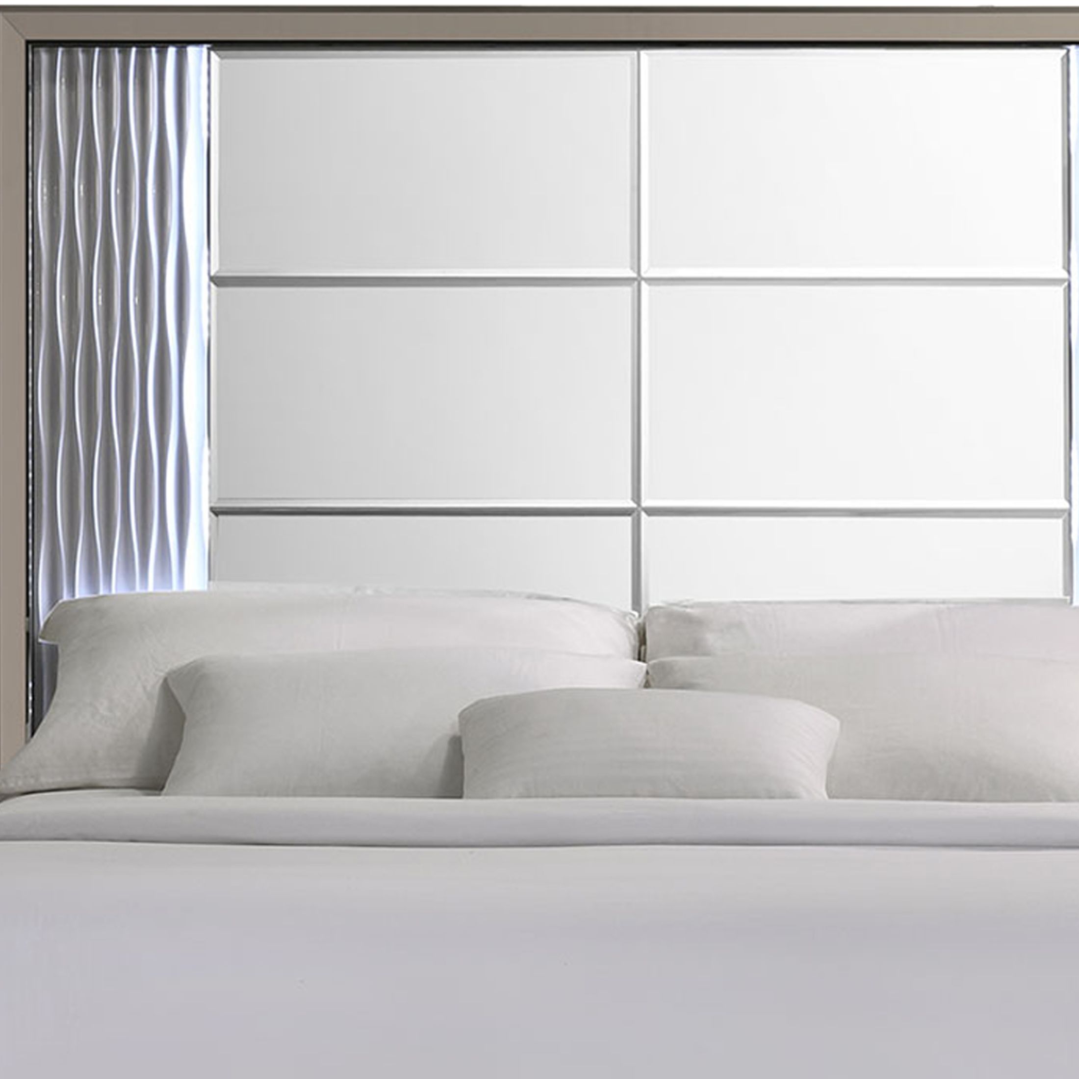 Skyline Rubberwood/Glass Bedroom Set