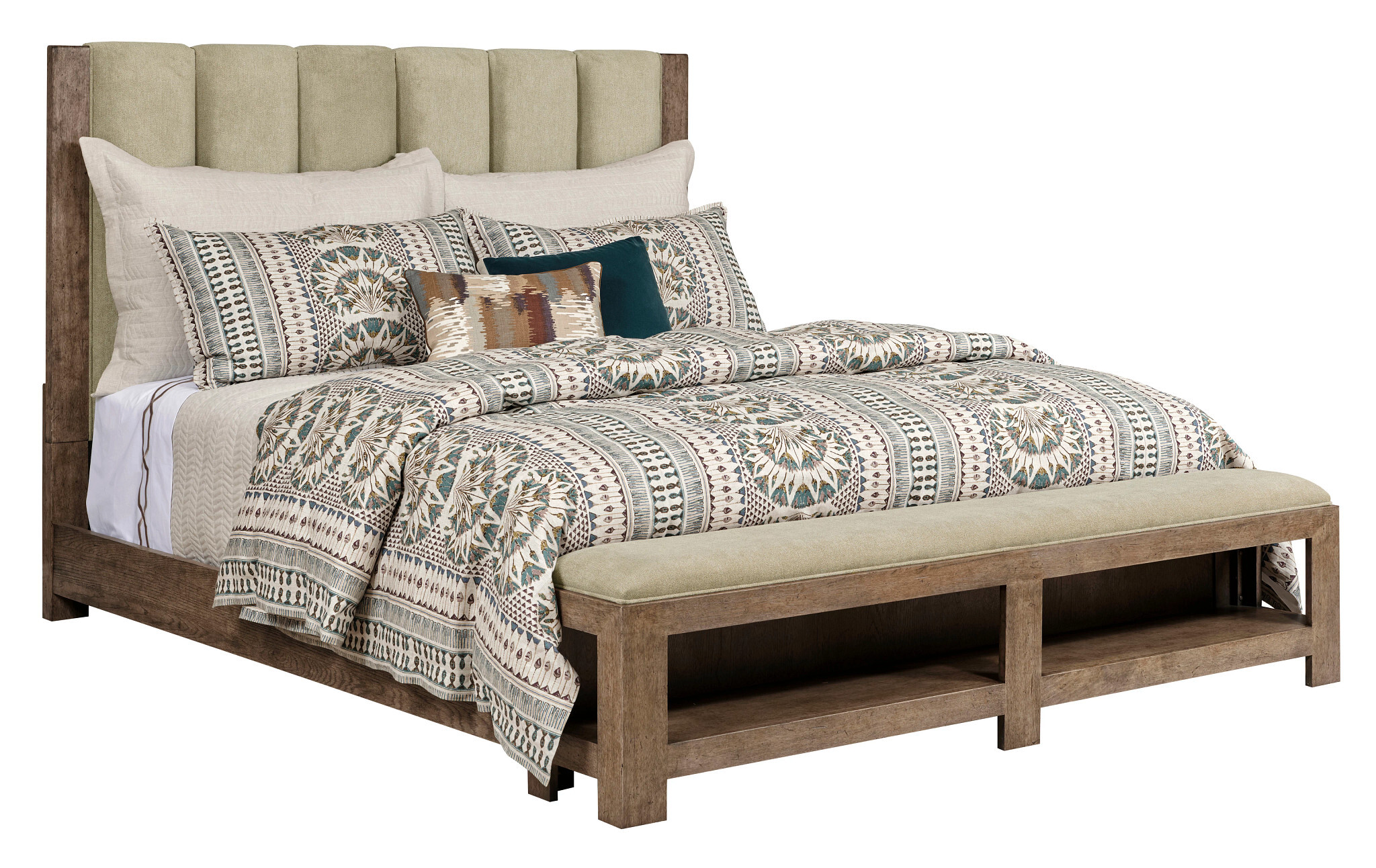 Skyline Meadwood Fabric/Wood Upholstered Bedroom Set