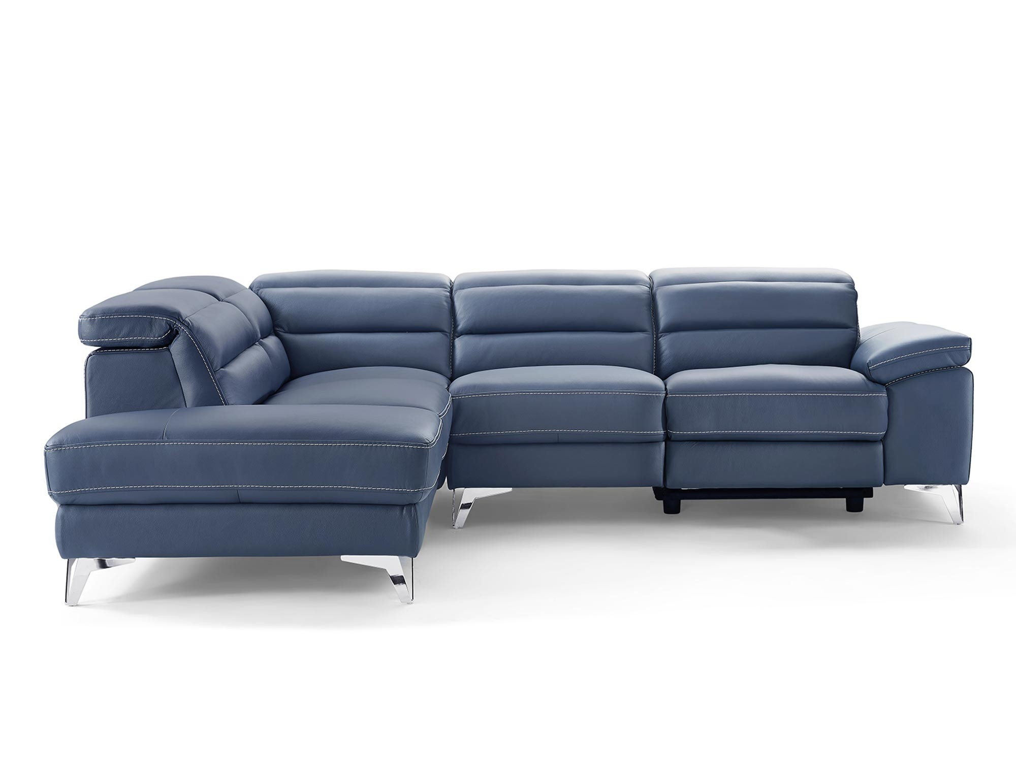 Johnson Top Grain Italian Leather Sectional w/Electric Recliner, Left Arm Chaise