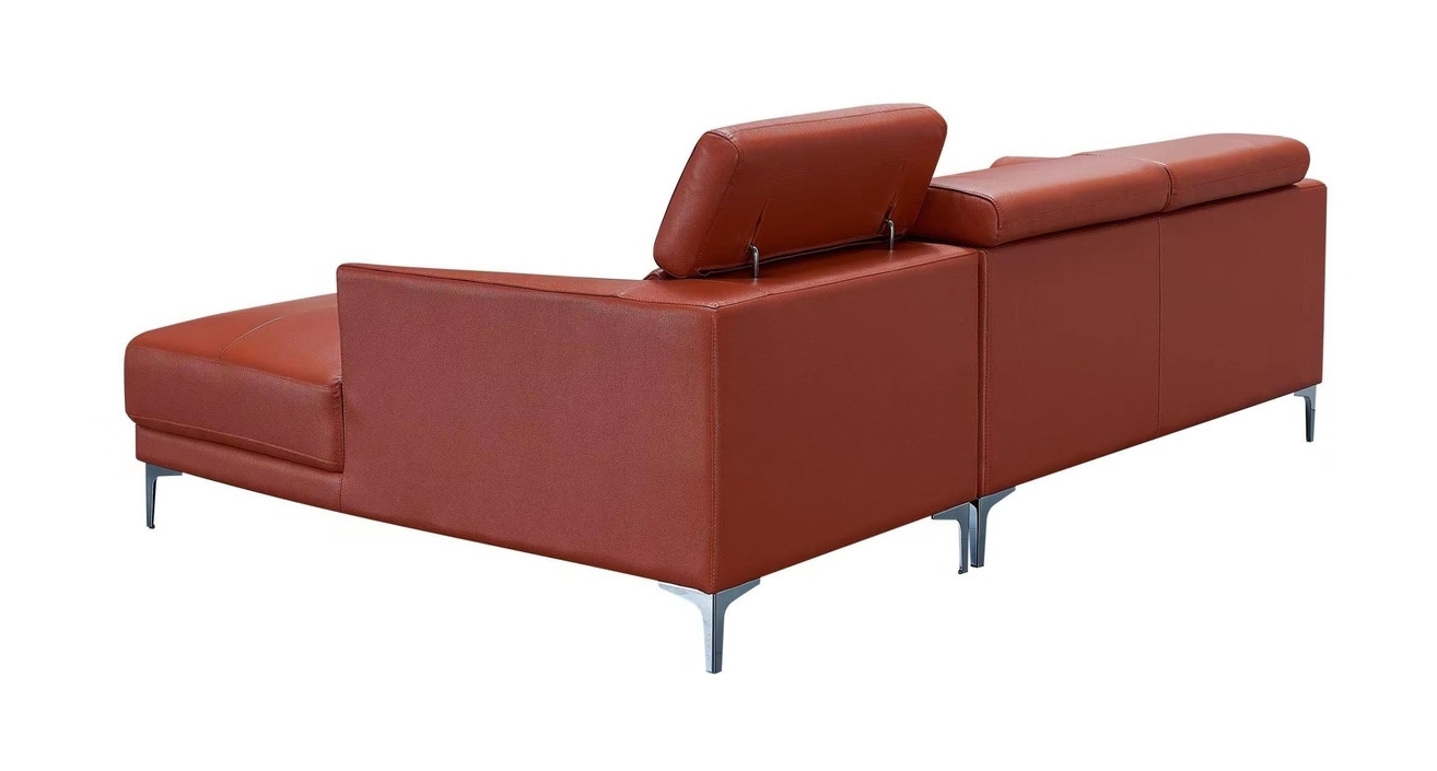 Slate Leather Sectional w/Motion Headrests, Right Arm Chaise Facing